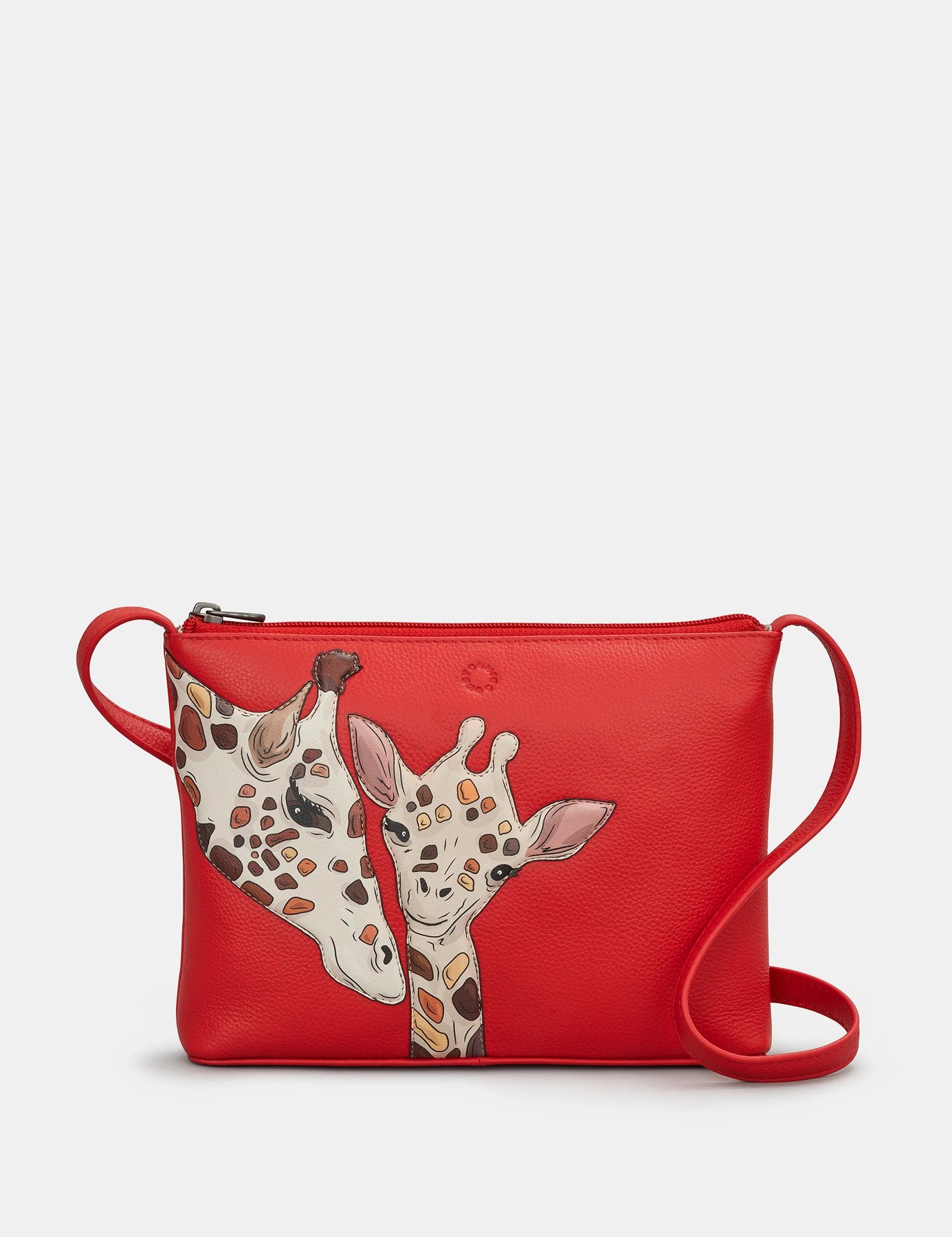Yoshi Mother's Pride Giraffe Leather Cross Body Bag Red
